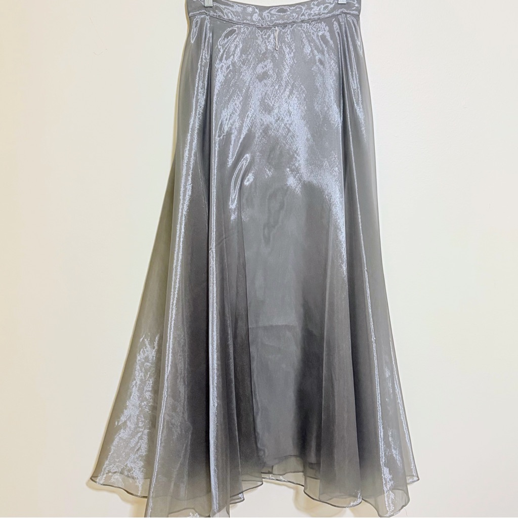 Vintage Js Collection Elegant Silver Women's Skirt Size 10